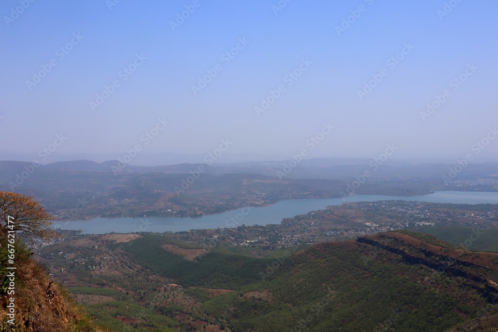 A Glimpse of History Sinhagad Fort Hills with Khadakwasla Dam Backdrop