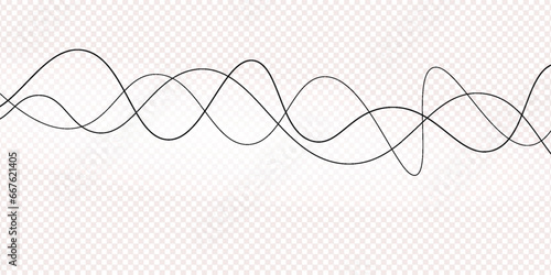 Technology abstract lines on white background. Undulate Grey Wave Swirl, frequency sound wave, twisted curve lines with blend effec