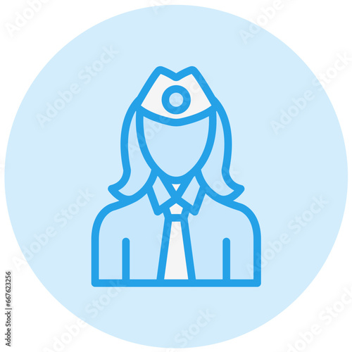 Air hostess Vector Icon Design Illustration