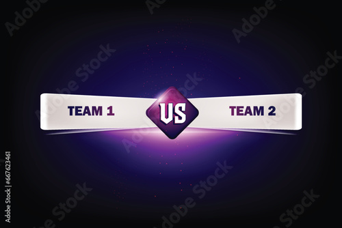 Duel battle versus vs scoreboard broadcast lower third screen for soccer football sports competition abstract vector background design