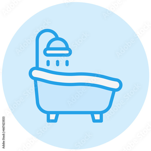 Bath tub Vector Icon Design Illustration