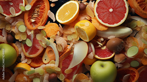 Fruits and veggies peels. leftover organic food waste