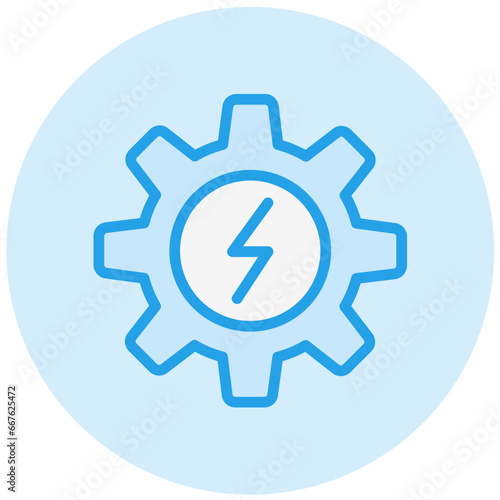 Electric gear Vector Icon Design Illustration