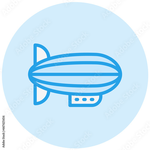 Blimp Vector Icon Design Illustration