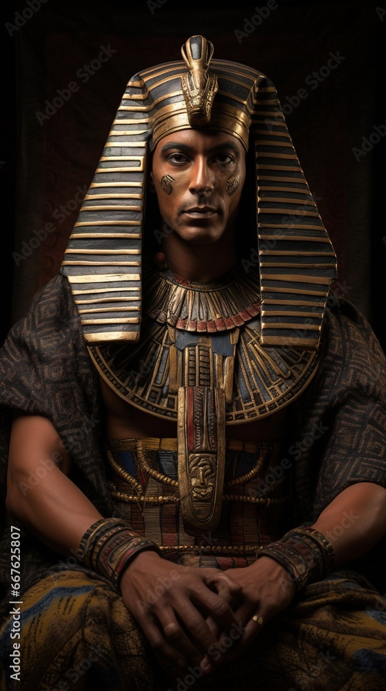 King Menes, the first pharaoh of unified Egypt, captured in a solemn ...