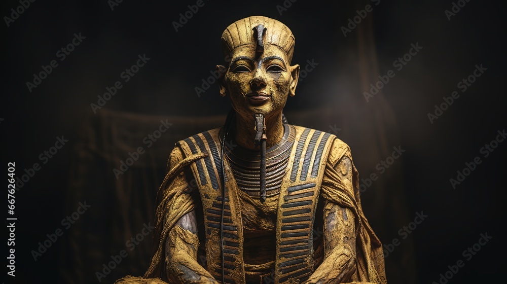 Osiris, god of the afterlife, shown as a mummified figure