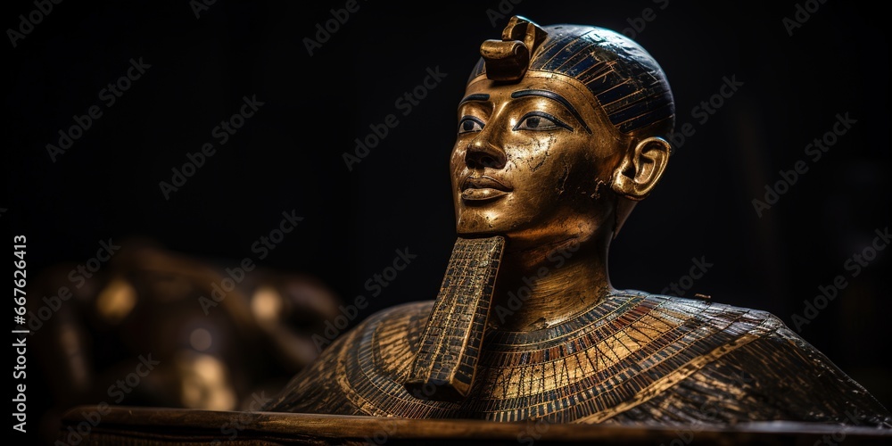 Osiris, god of the afterlife, shown as a mummified figure Osiris, god of the afterlife, shown as a mummified figure