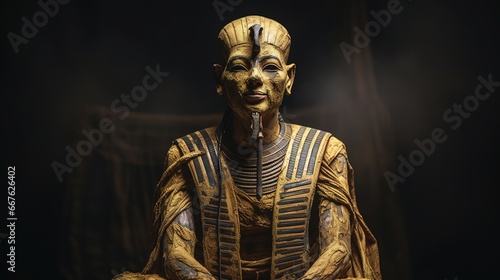 Osiris, god of the afterlife, shown as a mummified figure