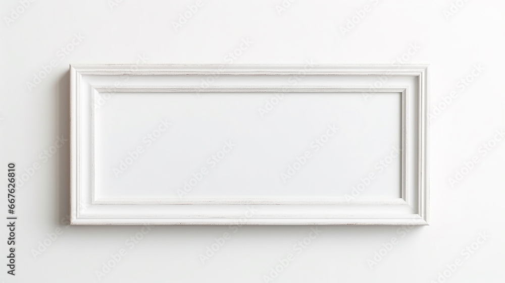 white horizontal frame on white background isolated with copy space. white horizontal frame on white background isolated with copy space.