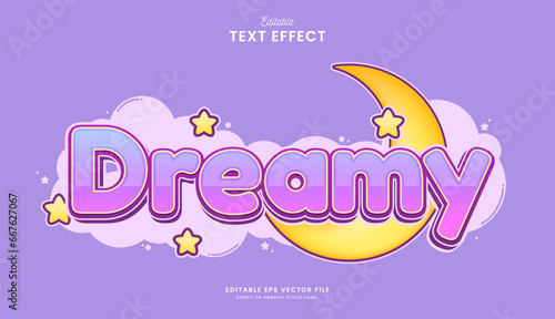 decorative editable dreamy moon text effect vector design
