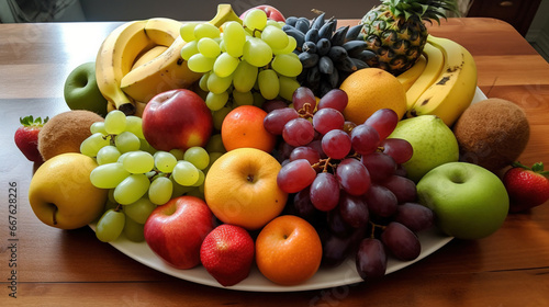 Assorted Fresh Ripe Delicious Fruits As Background