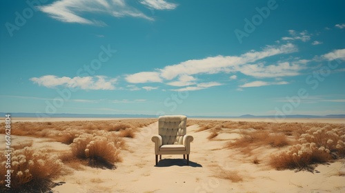 High wing chair in the desert landscape