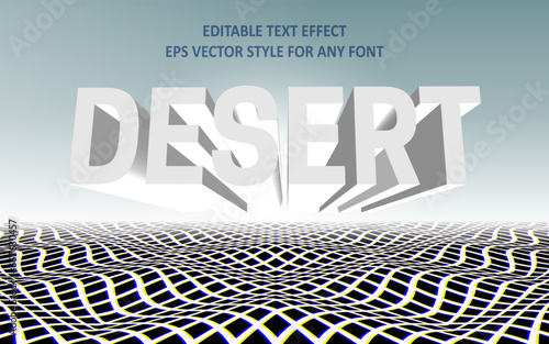 Editable 3d text effect for design on volumetric background in abstract style.