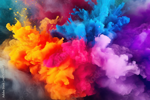 Powder Explosion on Bright Background