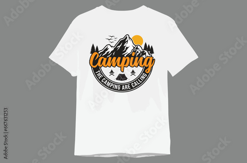 Typography, Summer, Vintage, Mountain, Hiking, Nursing T-shirt Design Vector