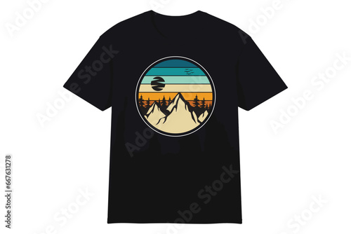 Typography, Summer, Vintage, Mountain, Hiking, Nursing T-shirt Design Vector