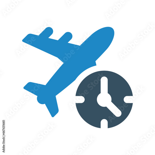 flight, duration icon vector illustration