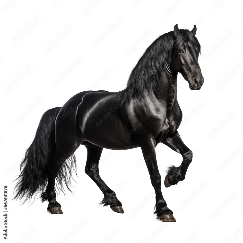 Black horse isolated on white - transparent background PNG Black horse isolated on white - transparent background PNG