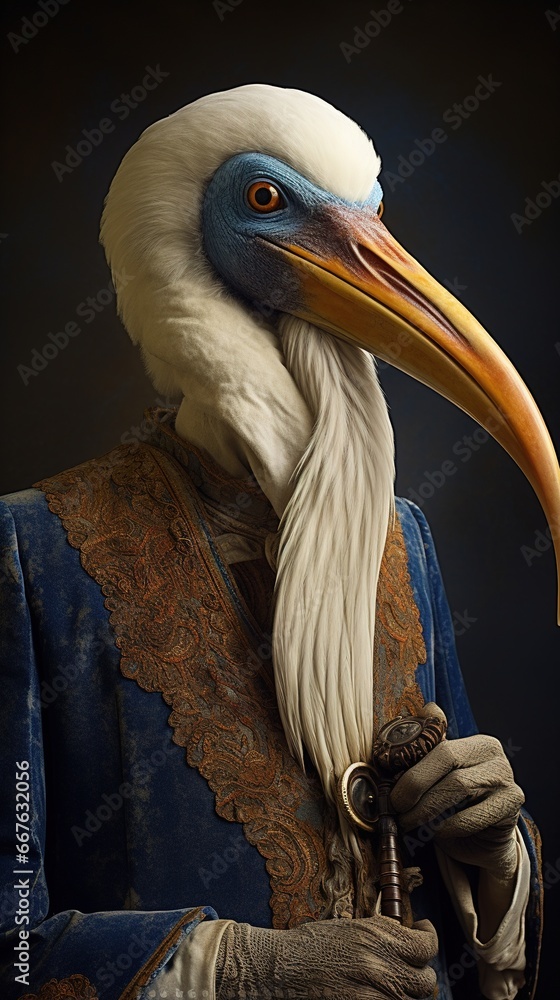 Thoth, the god of wisdom, portrayed with his ibis-head and holding a ...