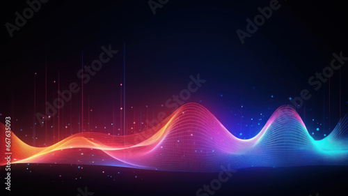 Abstract Digital Particle Wave Background