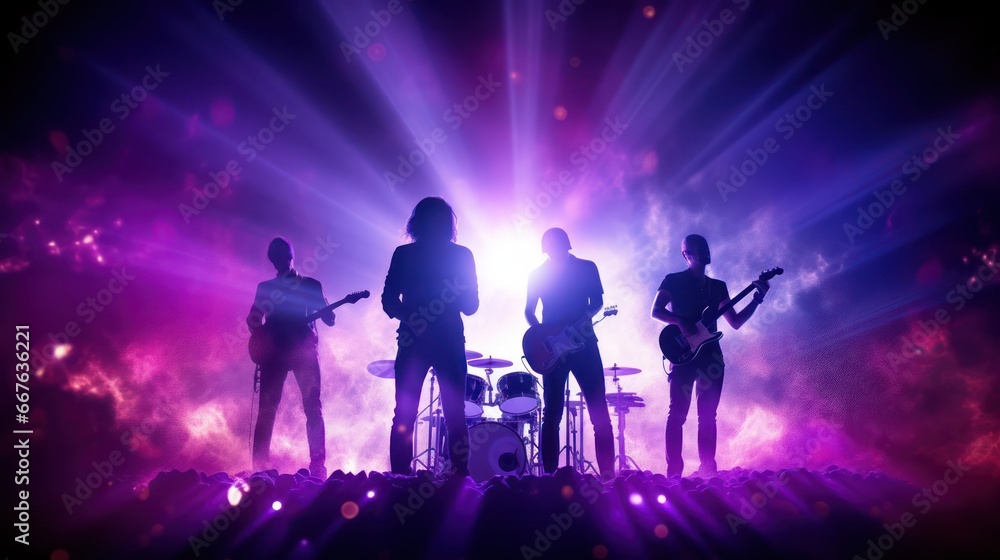 Silhouette of Rock Band