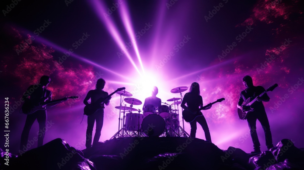 Silhouette of Rock Band