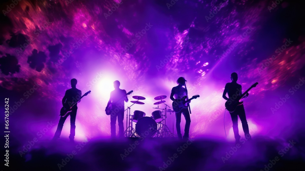 Silhouette of Rock Band