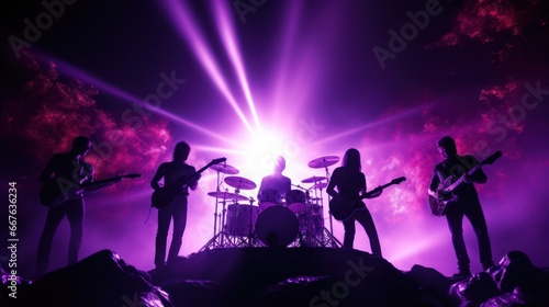 Silhouette of Rock Band