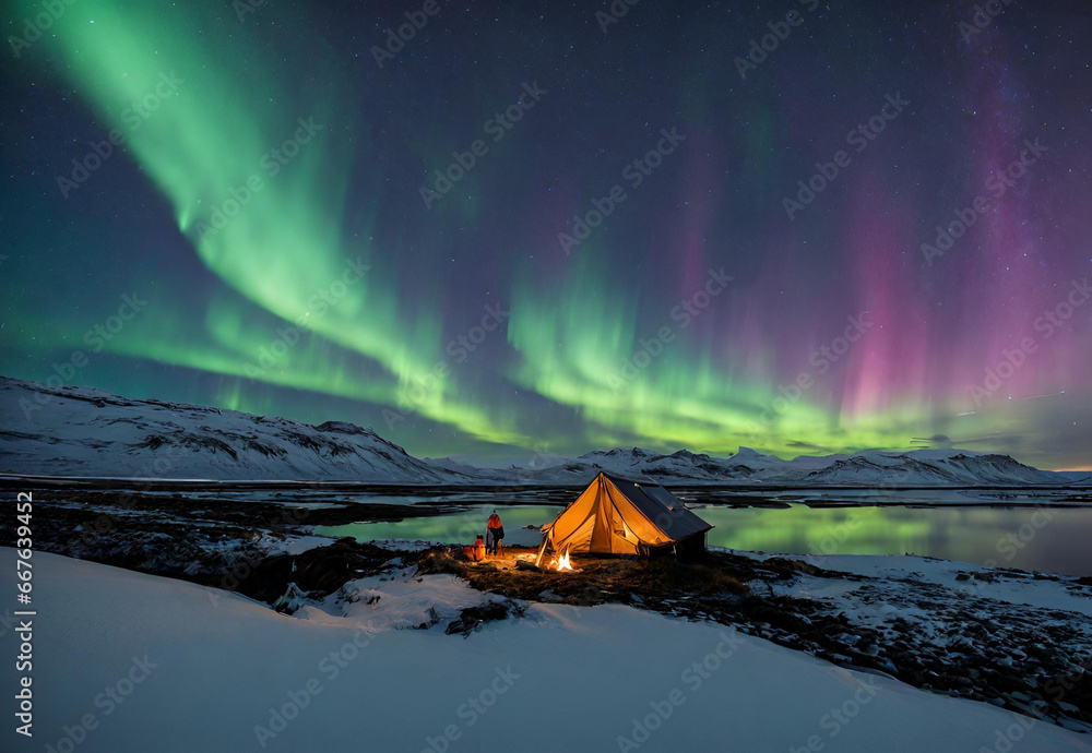A Night Under the Northern Lights in Iceland.