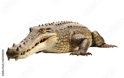 Crocodile s Graceful Pose on Transparent background