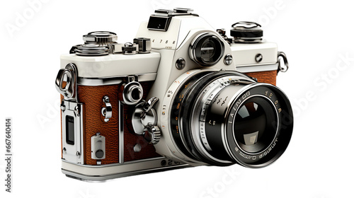 Vintage Camera with Transparent Background PNG. Generative AI.