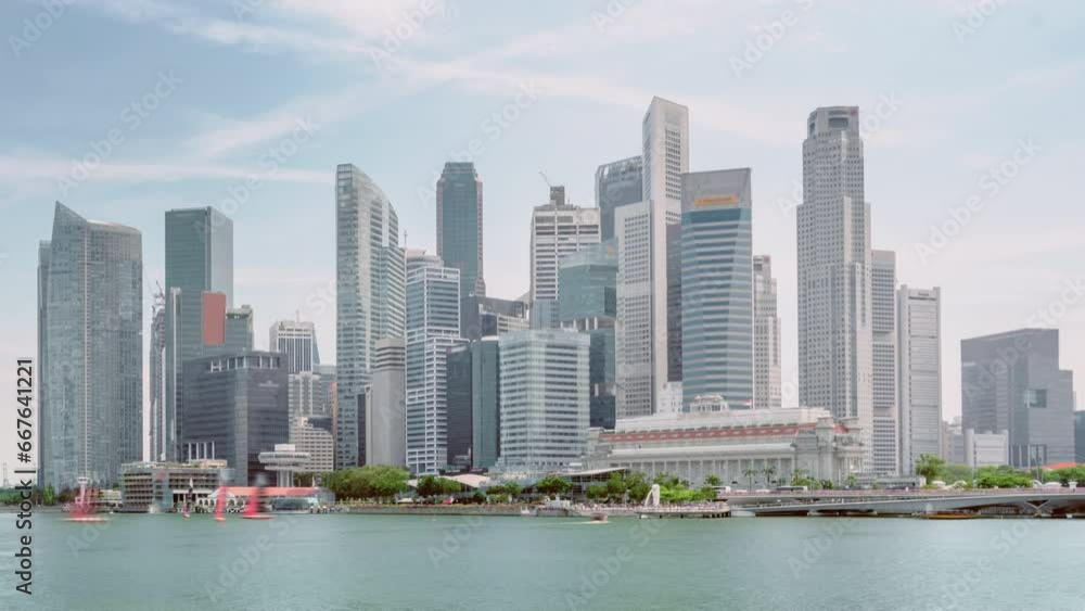 Downtown buildings at Marina Bay hyper lapse, Singapore Downtown buildings at Marina Bay hyper lapse, Singapore