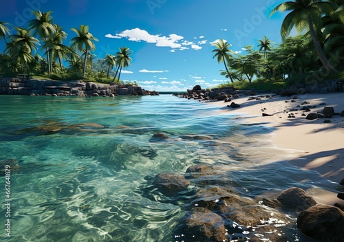 Art Tropical beach water background 
