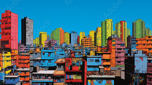 Mumbai city of India pop art