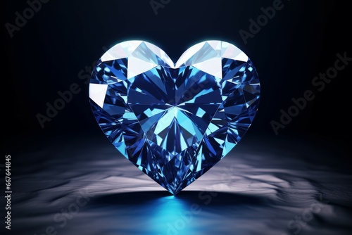 Precious New heart shaped diamond. Carat gemstone. Generate Ai