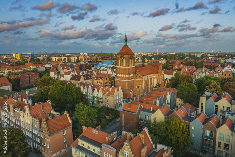 custom made wallpaper toronto digitalPanorama of Gdańsk with a view of the church of St. John.