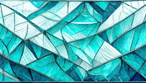 Stained Glass Texture of Aquamarine Stone