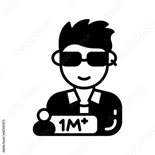 Male Influencer icon in vector. Illustration