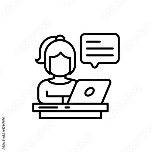 Blogger icon in vector. Illustration