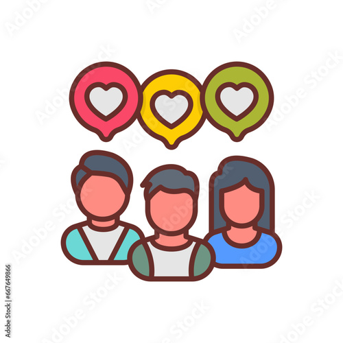 Community icon in vector. Illustration