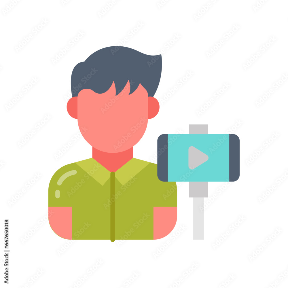 Vlogger icon in vector. Illustration Vlogger icon in vector. Illustration