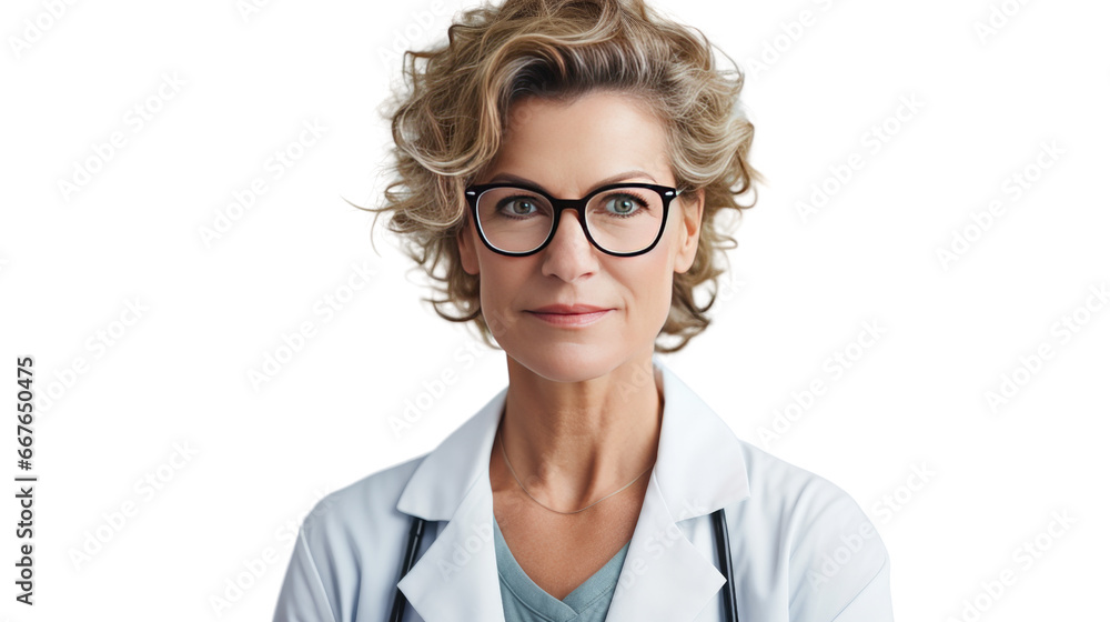 Portrait of a mid adult Caucasian female doctor