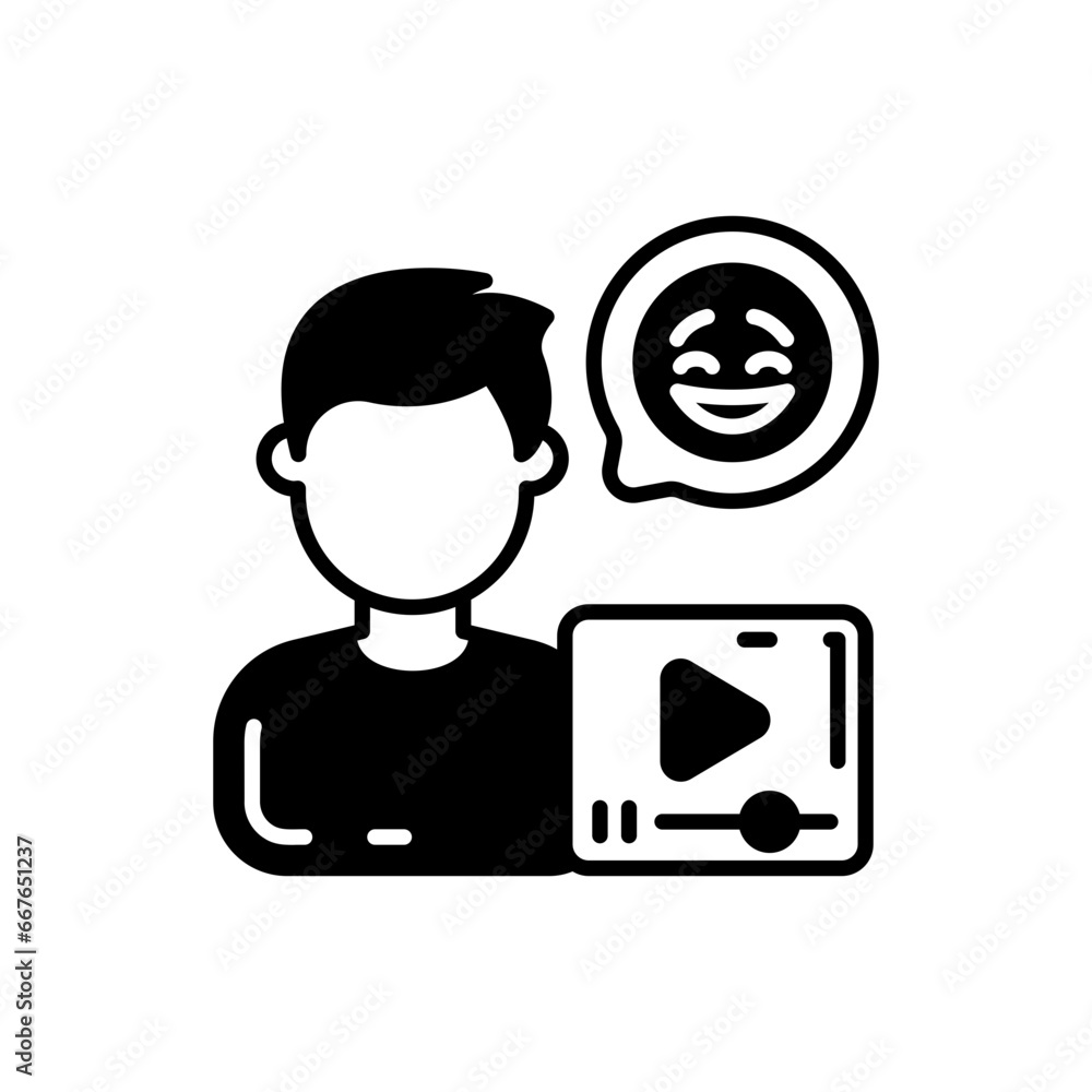 Reaction Video icon in vector. Illustration