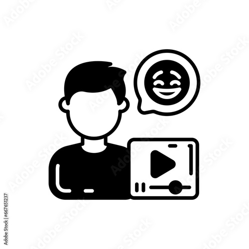 Reaction Video icon in vector. Illustration