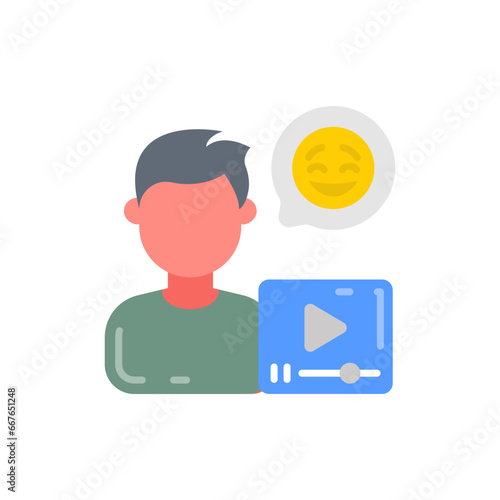 Reaction Video icon in vector. Illustration