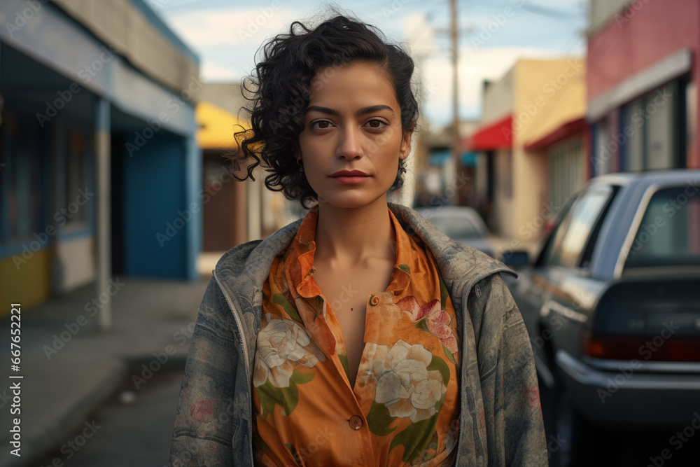 Portrait of a Young Latina Immigrant in a Central American Street Portrait of a Young Latina Immigrant in a Central American Street