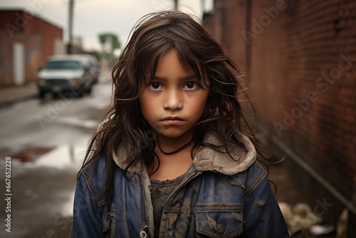 Wallpaper Mural Portrait of a Latin American Girl: The Face of Childhood Hardship Torontodigital.ca