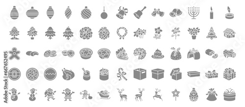 A set of Christmas line icons