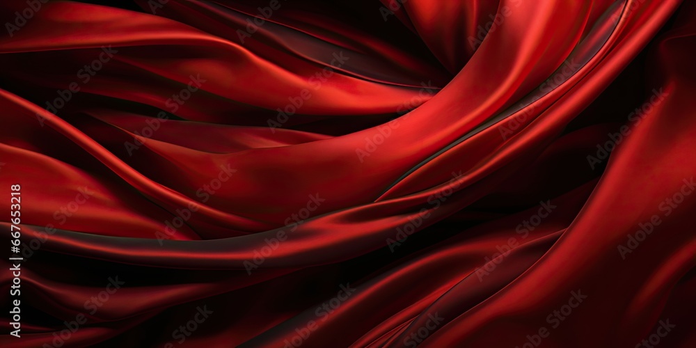 Elegant red silk. Smooth and shiny fabric. Sensuous satin background. Luxurious textile. Fashion passion in spotlight. Waves of elegance. Satin with romantic touch Elegant red silk. Smooth and shiny fabric. Sensuous satin background. Luxurious textile. Fashion passion in spotlight. Waves of elegance. Satin with romantic touch