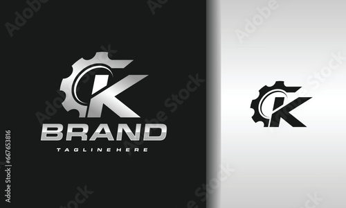 letter K gear logo
